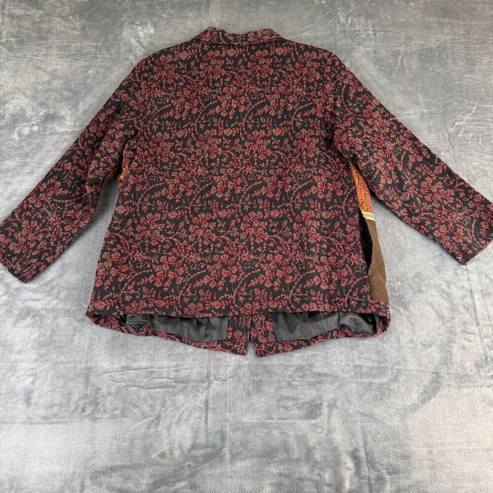 Vtg Patchwork Floral Paisley 16 1X Jacket White Stag Lagenlook Boho Tapestry - Picture 10 of 12
